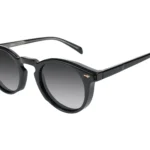 Classy Round Black Glossy Sunglass Bazeti S31102 Main View.