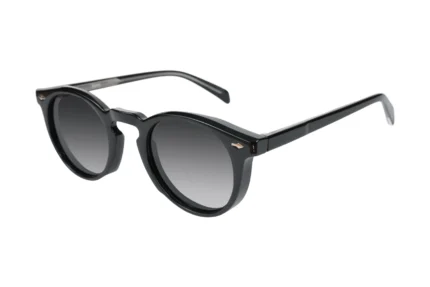 Classy Round Black Glossy Sunglass Bazeti S31102 Main View.
