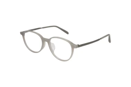 Lightweight titanium eyeglass Grey colored round style eyeglass for both men and women. Bazeti B3164 Main View
