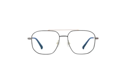 Lightweight titanium black and gold classy aviator style eyeglass for men and women. Bazeti-HF6008 Front View.