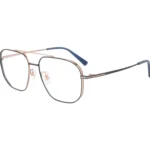 Lightweight titanium black and gold classy aviator style eyeglass for men and women. Bazeti-HF6008