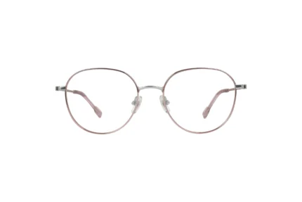Lightweight titanium rose gold classy style eyeglass for women. Bazeti-HK2001 Front View