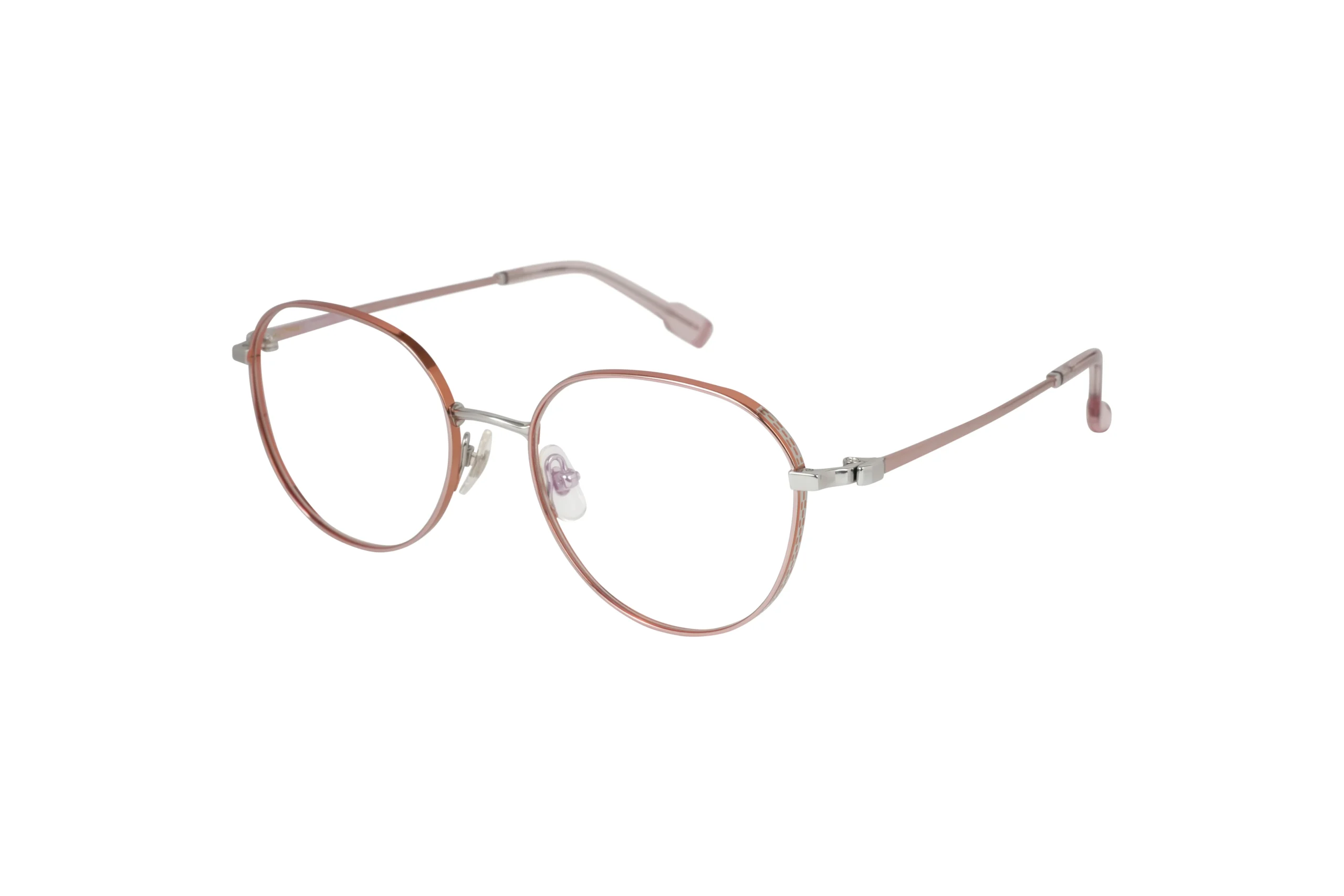 bazeti-HK2001-c1-Main Lightweight titanium rose gold classy style eyeglass for women. Bazeti-HK2001
