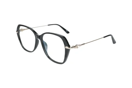 Women's square eyeglasses UAE. TJ860, Black Main View.
