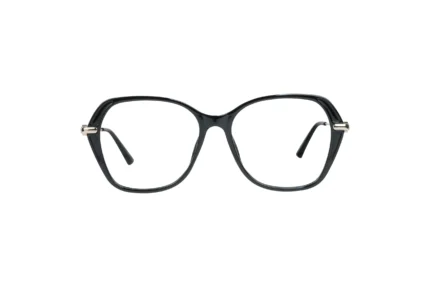 Women's square eyeglasses UAE. TJ860, Black Front View.