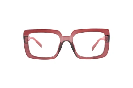 Women’s oversized square eyeglasses uae. Maroon color BC910. Front View.