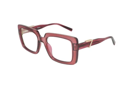 Women’s oversized square eyeglasses uae. Maroon color BC910. Main View.