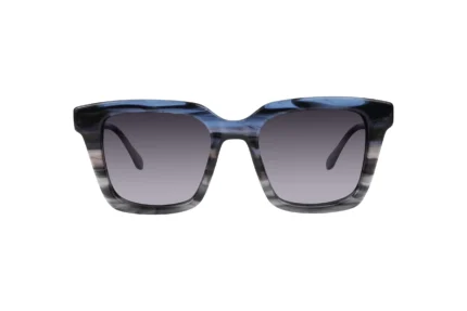 Blue Grey Striped Sunglasses UAE. Bazeti G2073 Front View.