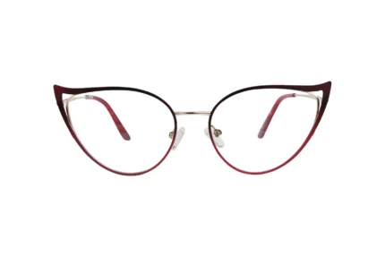 Women's Cat Eye Glasses UAE available in Red Color. Bazeti G9016 Front View.