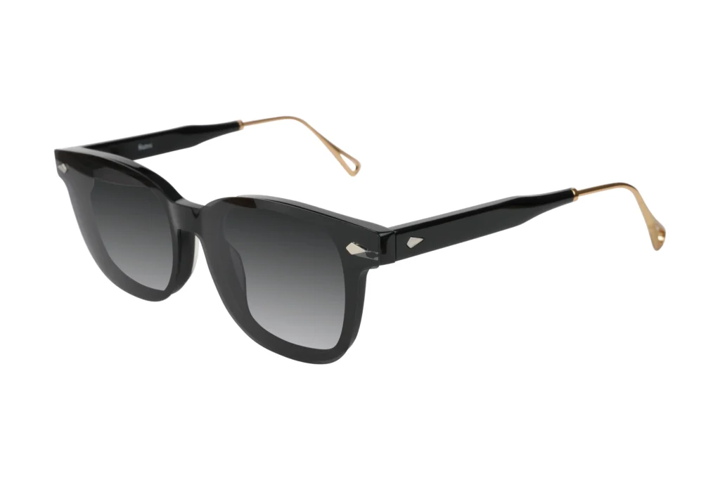 Classy Clip-On Eyeglasses UAE in Black and Gold Color. Main view black gradient clip-on.