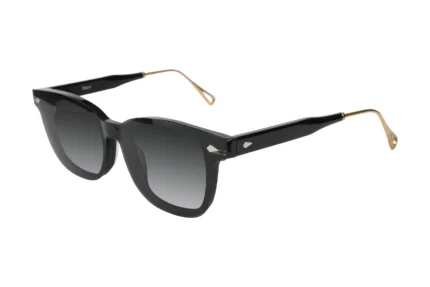 Classy Clip-On Eyeglasses UAE in Black and Gold Color. Main view black gradient clip-on.