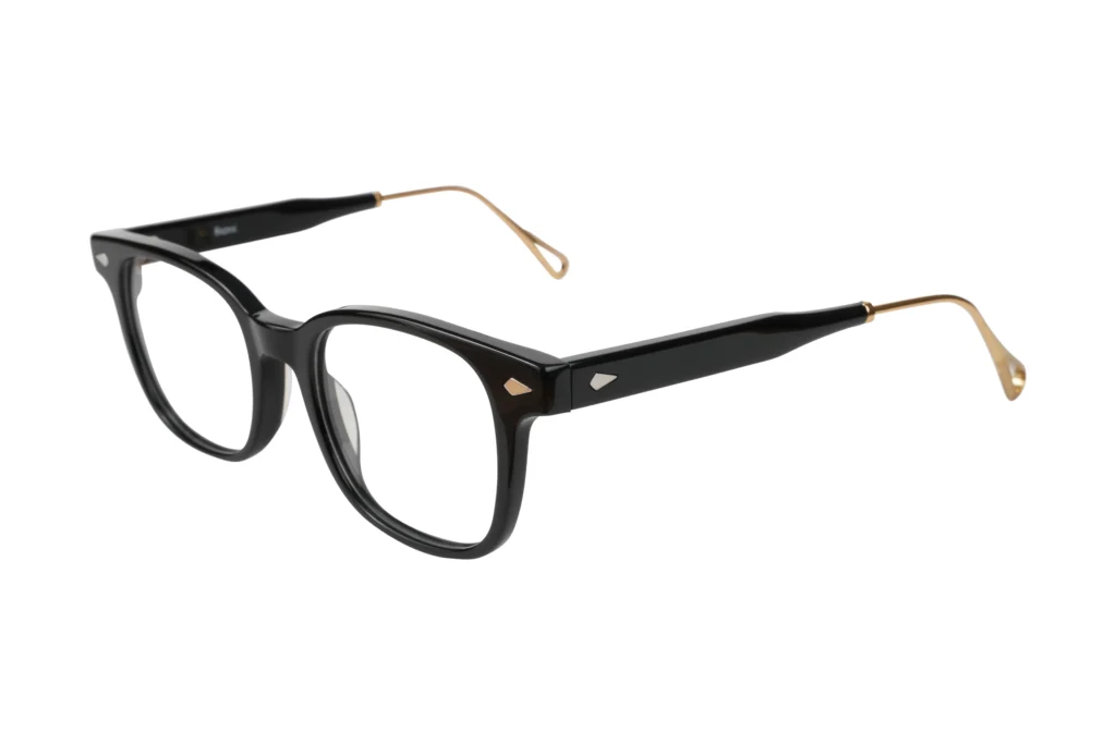 Classy Clip-On Eyeglasses UAE in Black and Gold Color. Main view without clip-on.