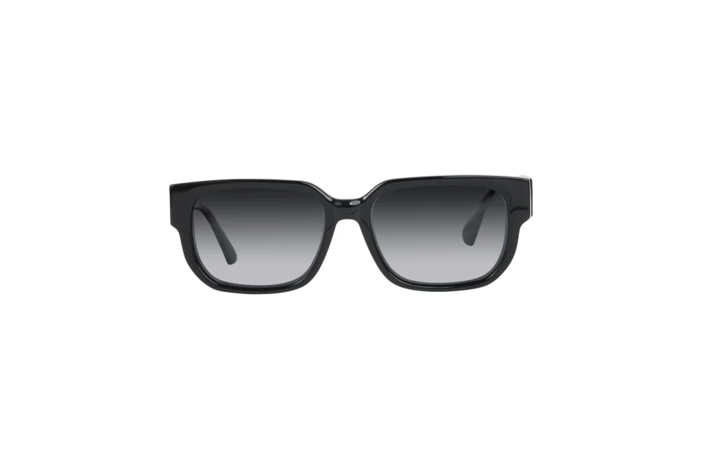 Premium acetate sunglasses uae. High quality premium sunglass in Black color, Front view.