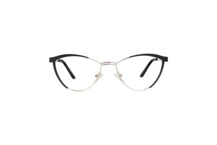 Trendy Women Cat Eye Glasses UAE in Black Color. Front View of the Frame.
