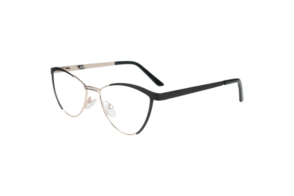 Trendy Women Cat Eye Glasses UAE in Black Color. Main View of the Frame.